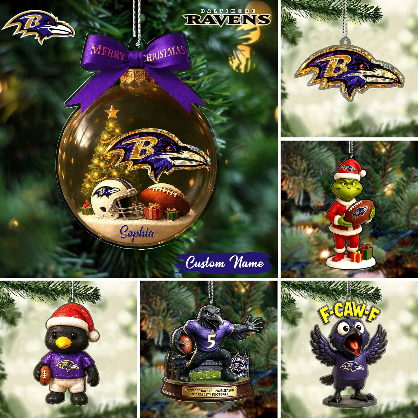 Premium NFL BAL Chrismast Ornament V4 NMD TTV