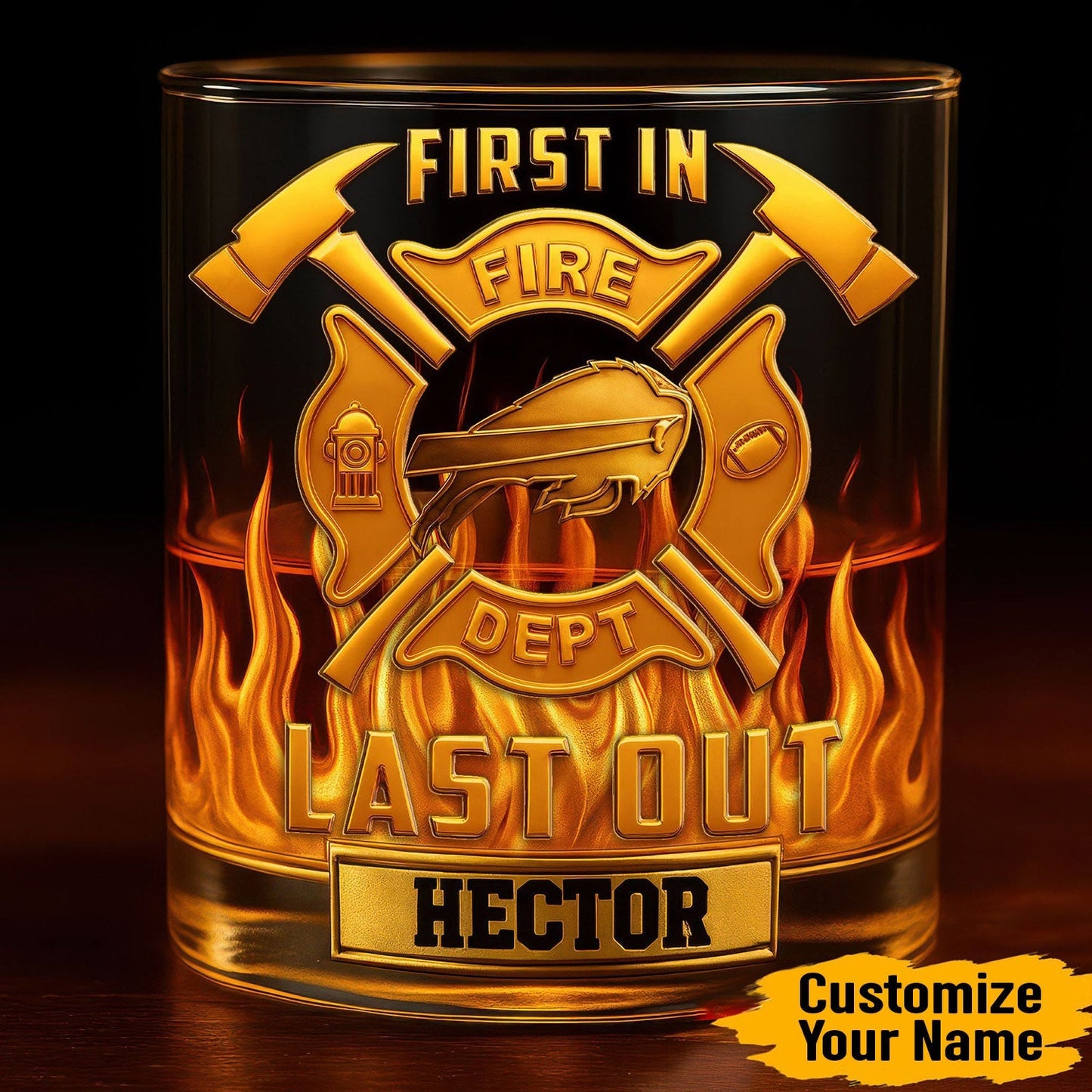 Premium NFL BUF First In Last Out Whiskey Glass V1 NMD NHM