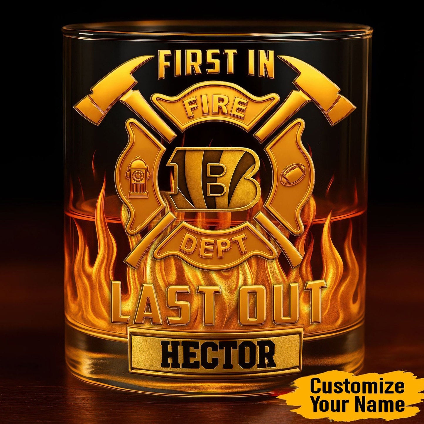 Premium NFL CIN First In Last Out Whiskey Glass V1 NMD NHM