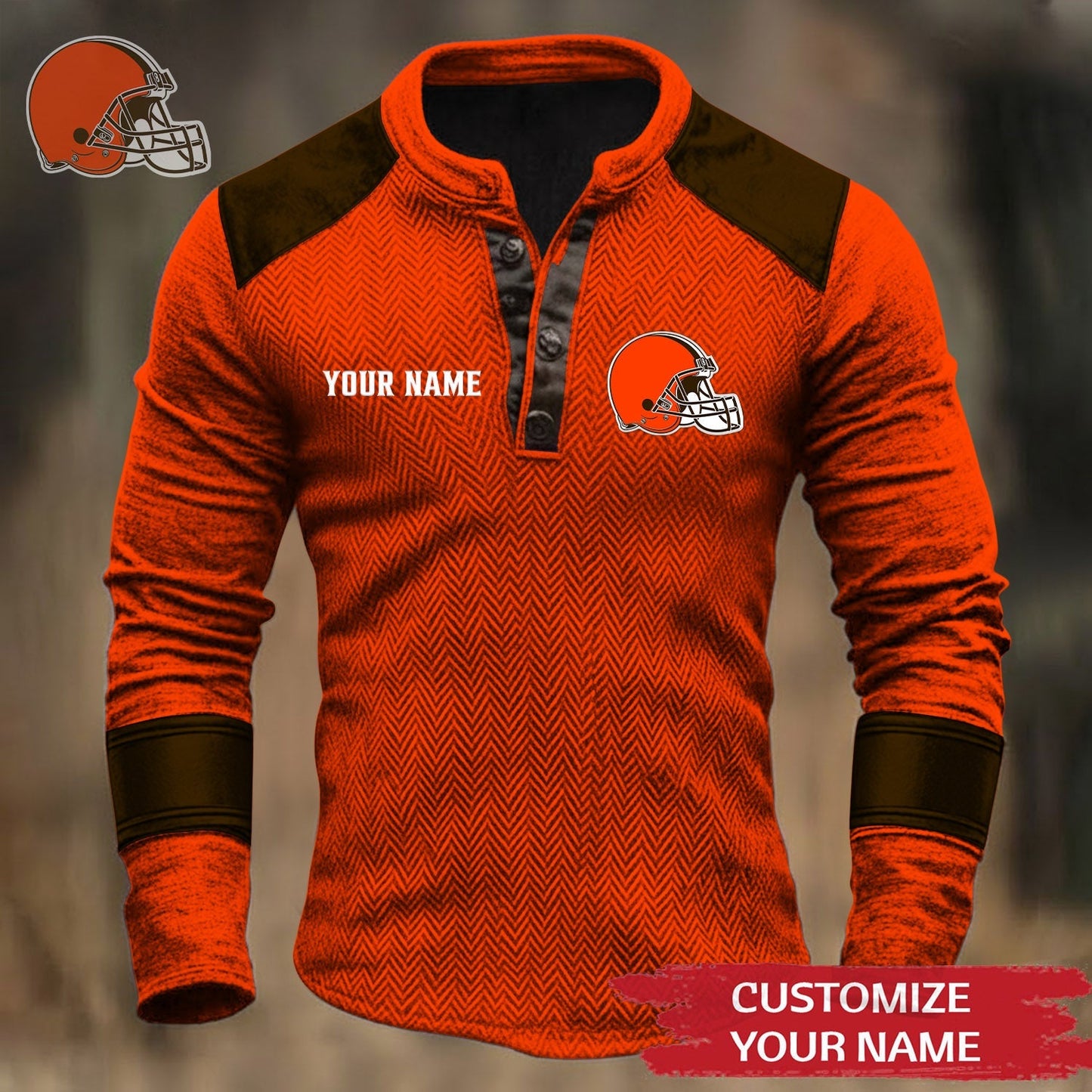 Premium NFL CLE Button Down Jacket V1 NMD NHM