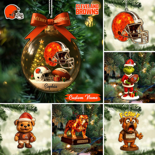 Premium NFL CLE Chrismast Ornament V4 NMD TTV