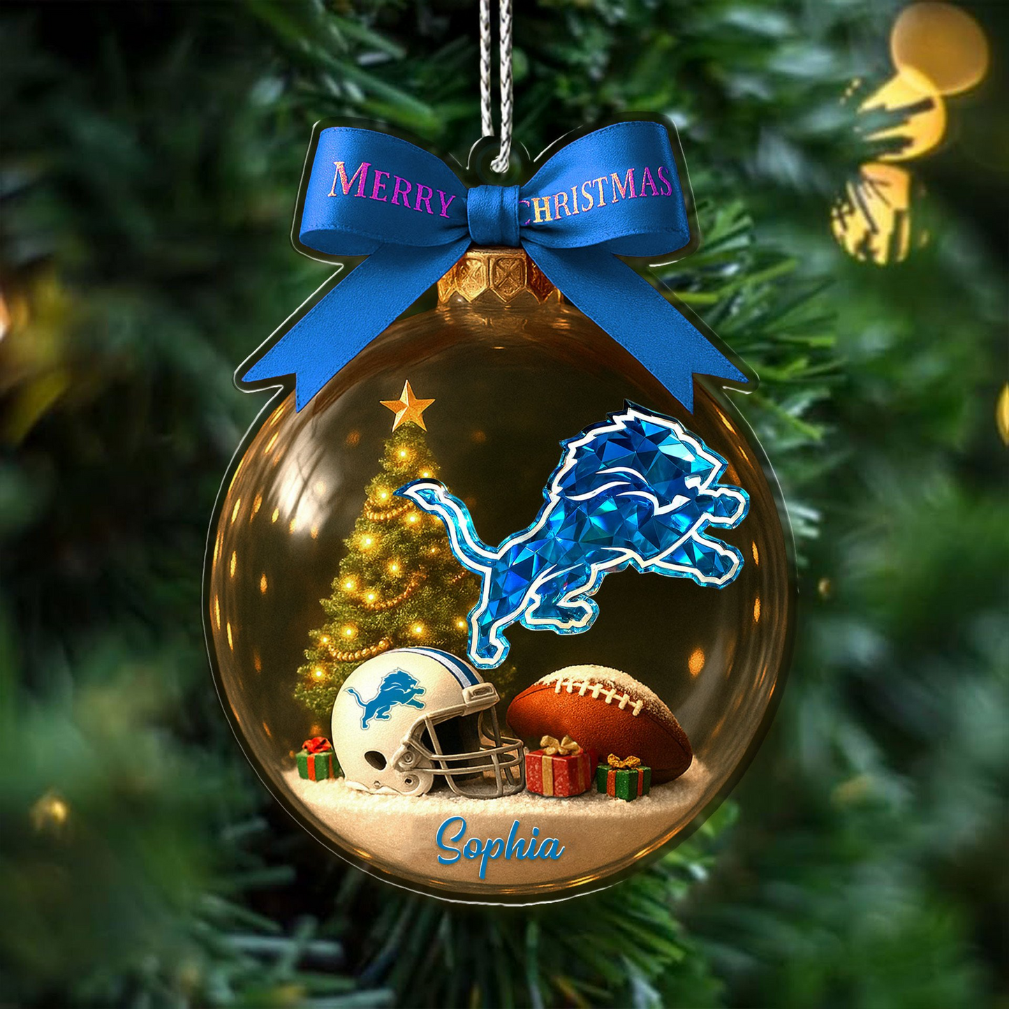 Premium NFL DET Chrismast Ornament V4 NMD TTV