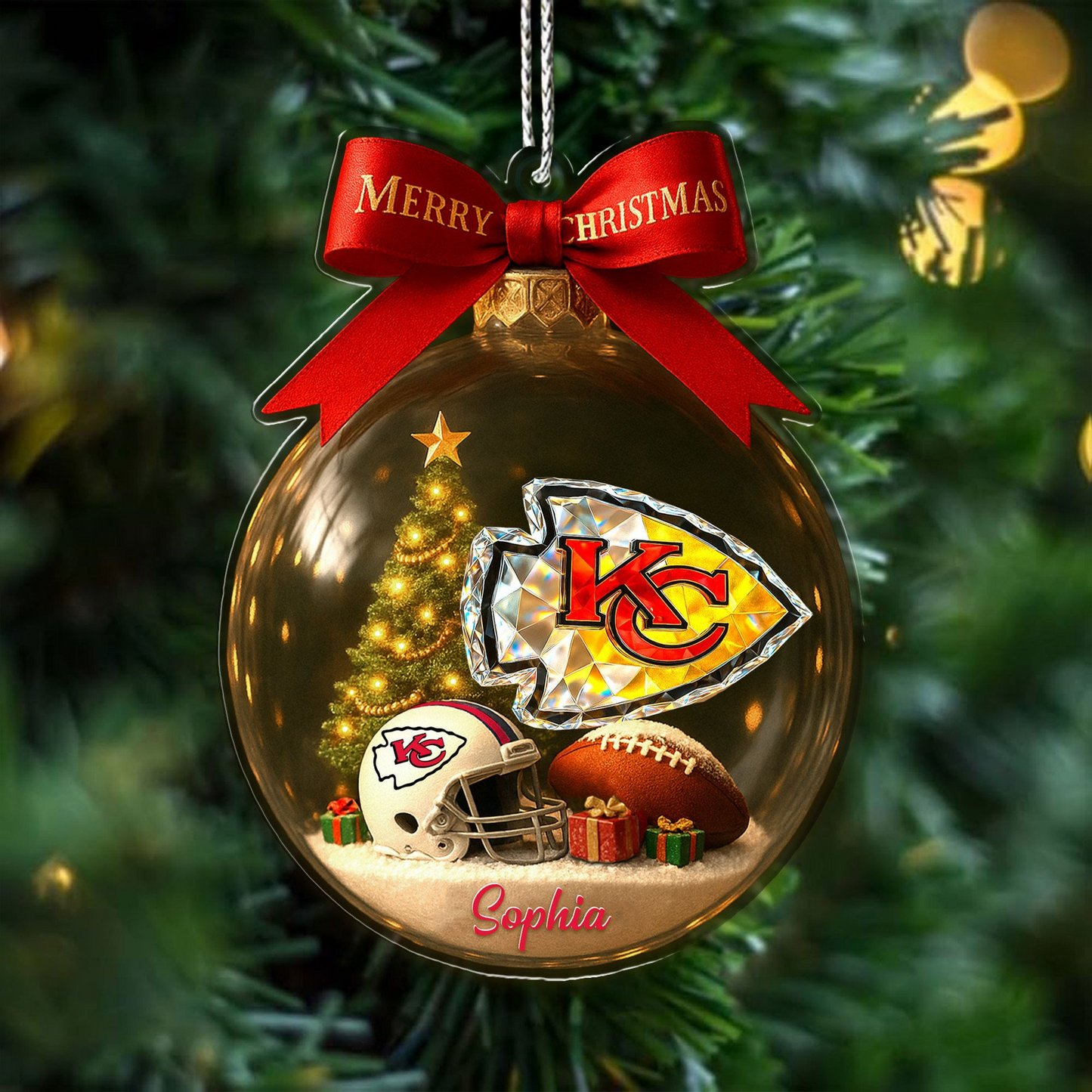 Premium NFL KC Chrismast Ornament V4 NMD TTV