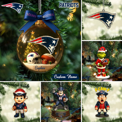 Premium NFL NE Chrismast Ornament V4 NMD TTV