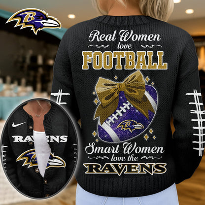 Premium NFL X BAL Smart Woman Love Football Cozy Split Knit Cardigan NDT NHM