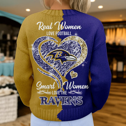 Premium NFL X BAL Smart Woman Love Football Cozy Split Knit Cardigan V2 NDT NHM