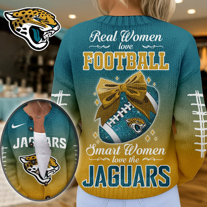 Premium NFL X JAC Smart Woman Love Football Cozy Split Knit Cardigan NDT NHM