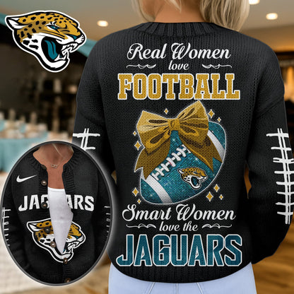 Premium NFL X JAC Smart Woman Love Football Cozy Split Knit Cardigan NDT NHM