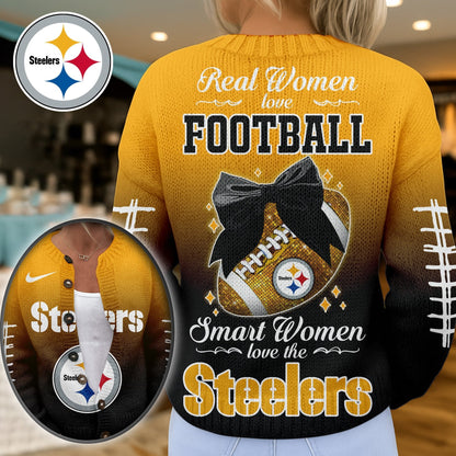 Premium NFL X PIT Smart Woman Love Football Cozy Split Knit Cardigan NDT NHM