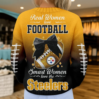 Premium NFL X PIT Smart Woman Love Football Cozy Split Knit Cardigan NDT NHM