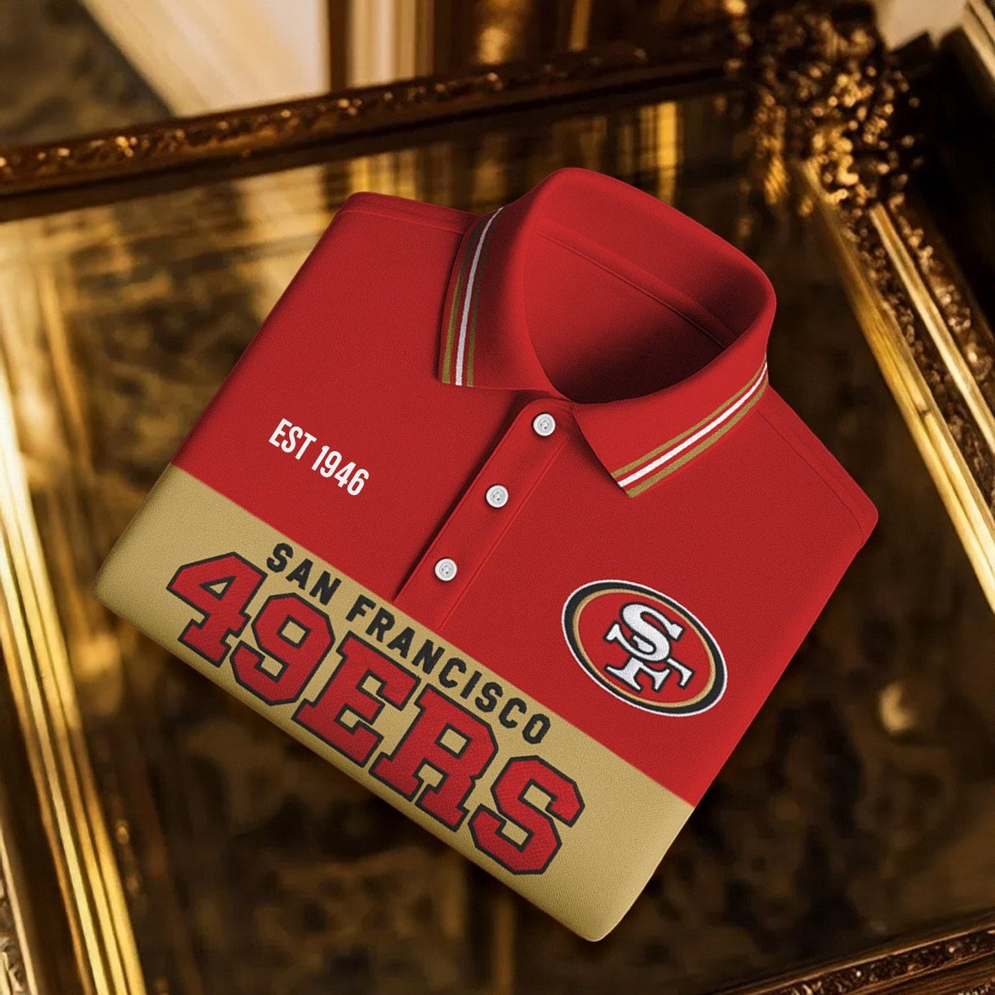 Premium NFL X SF Classic Long sleeve Polo Shirt NDT NHM