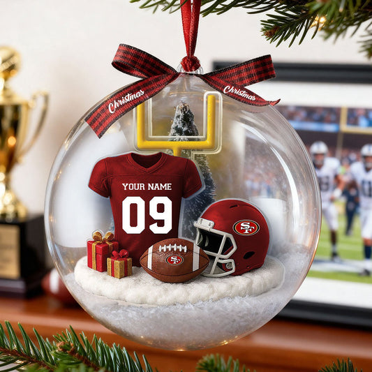 Premium NFL SF Snow Globe Ornament V1 NAK TQT-071025