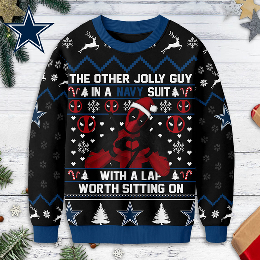 Premium NFL x  DAL Deadpool Christmas Ugly Sweater NDT NHM 131125