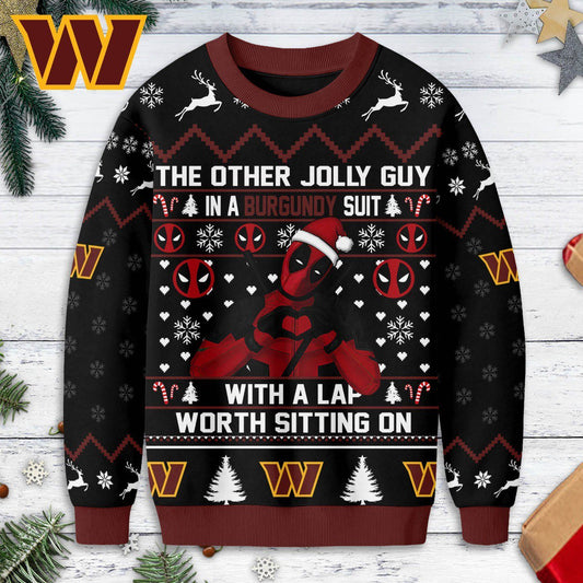 Premium NFL x WAS Deadpool Christmas Ugly Sweater NDT NHM 131125