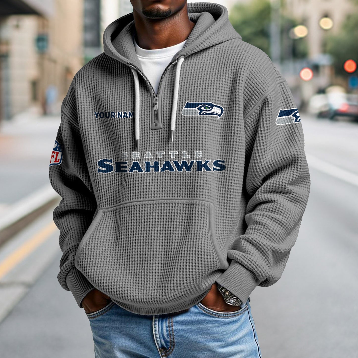 SEA x NFL Waffle Hoodie DatND DVT