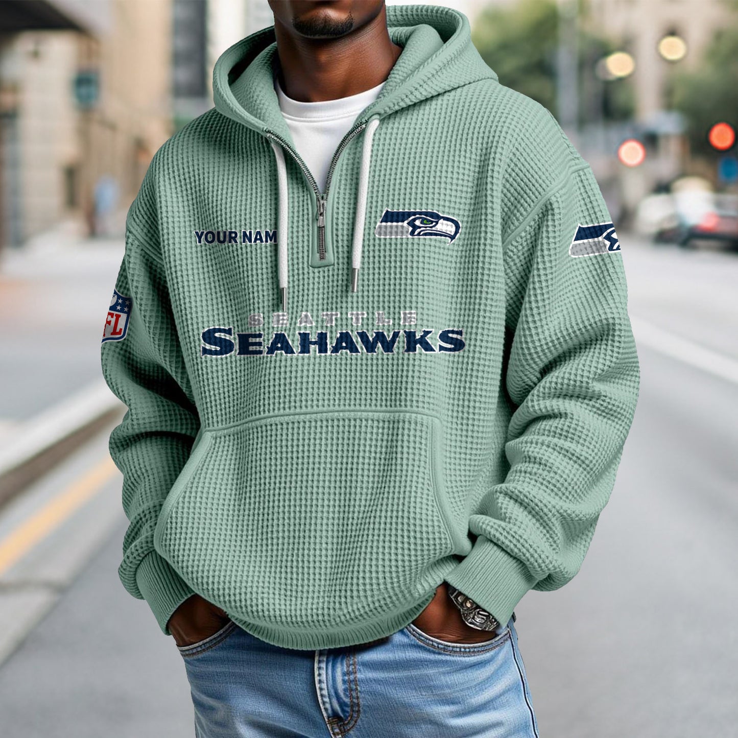 SEA x NFL Waffle Hoodie DatND DVT