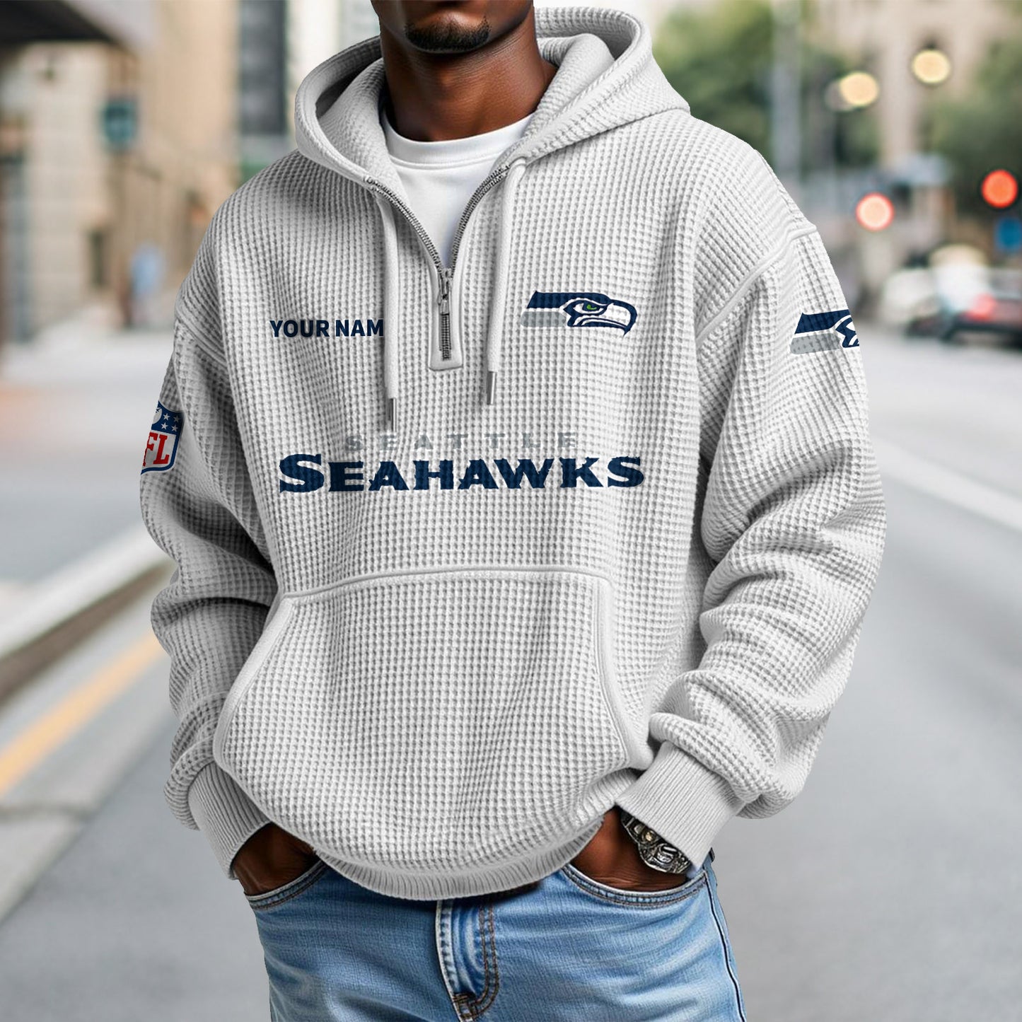 SEA x NFL Waffle Hoodie DatND DVT