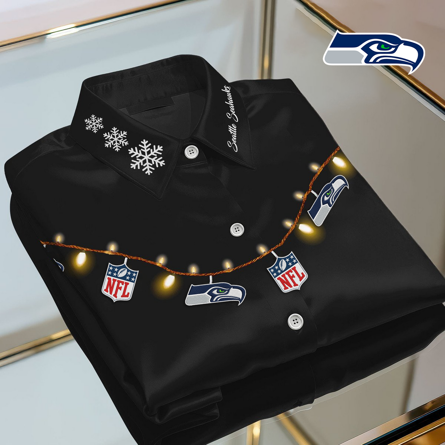 SEA X Premium NFL Christmas Long Sleeve Casual Shirt 101125 V1 NAK NHT