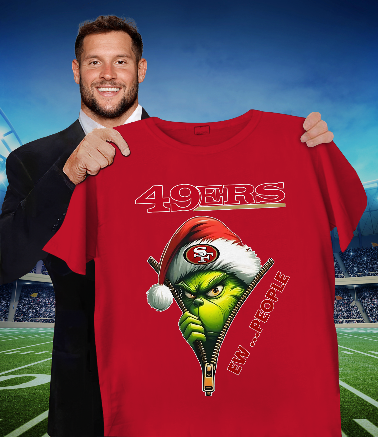 SF x NFL Christmas T-Shirt DATND TANTD 151125