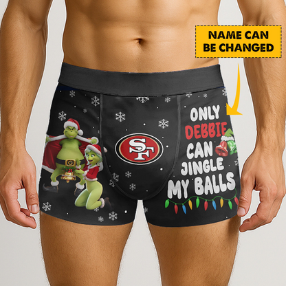 SF x NFL Funny Grinch Men Boxers Personalized Any Name DatND DVT