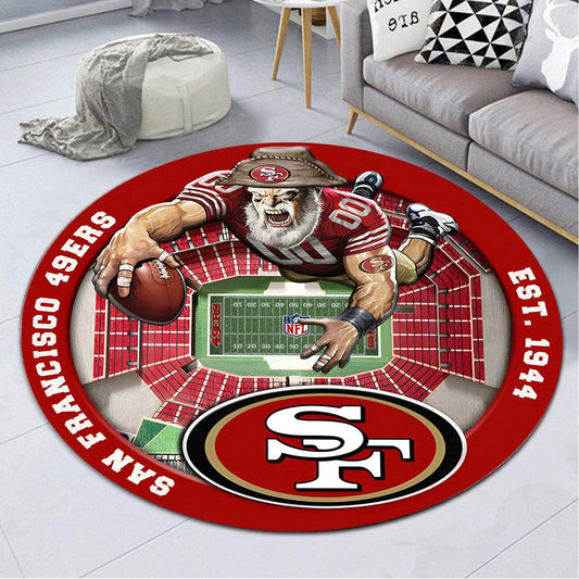 SF x NFL Luxury 3D Round Rug DatND DVT