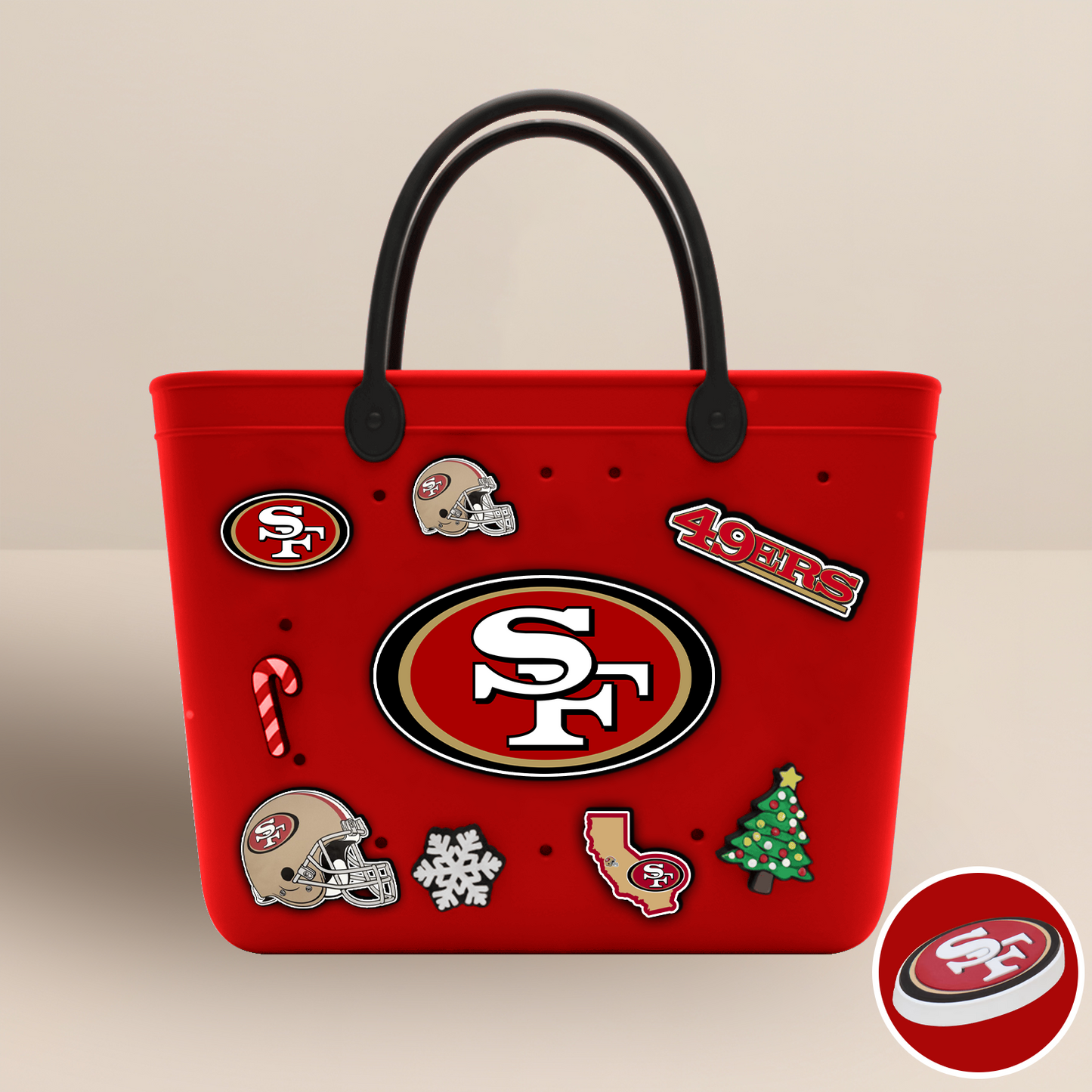 SF x NFL Rubber Tote Bag with Team Charms DATND TANTD