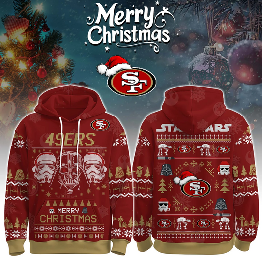 SF x NFL Unisex Merry Christmas The Force Edition Hoodie DATND TANTD