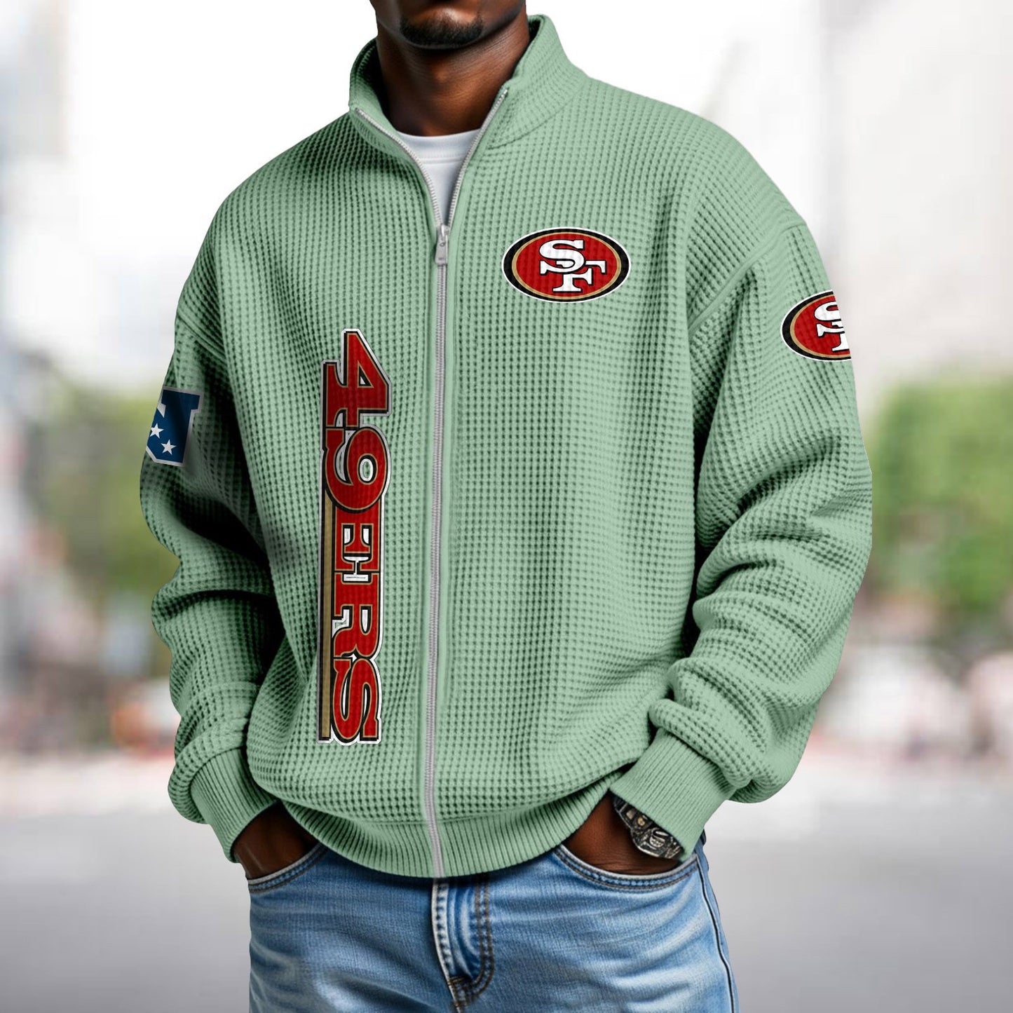 SF x NFL Waffle Zip-Up Sweatshirt DATND TANTD