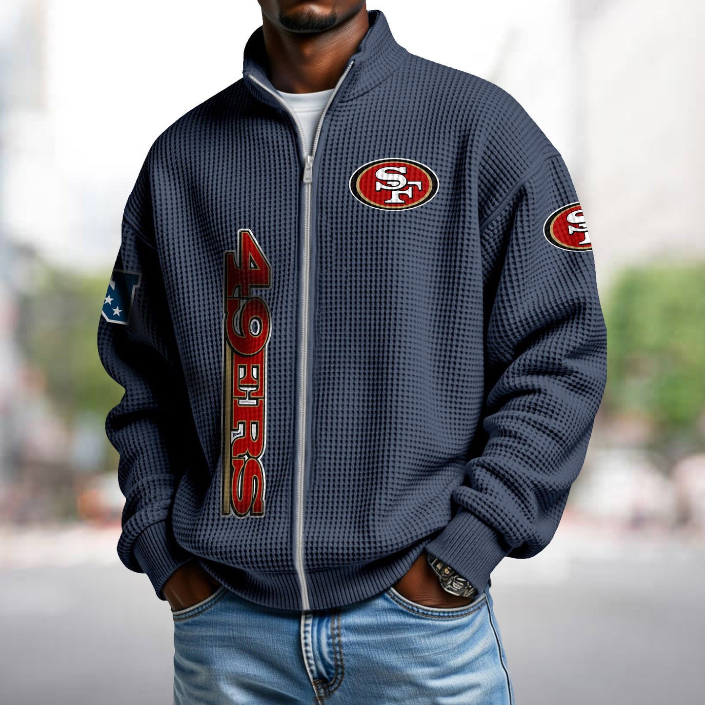 SF x NFL Waffle Zip-Up Sweatshirt DATND TANTD