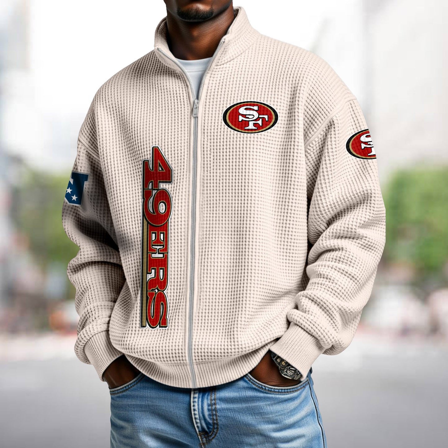 SF x NFL Waffle Zip-Up Sweatshirt DATND TANTD