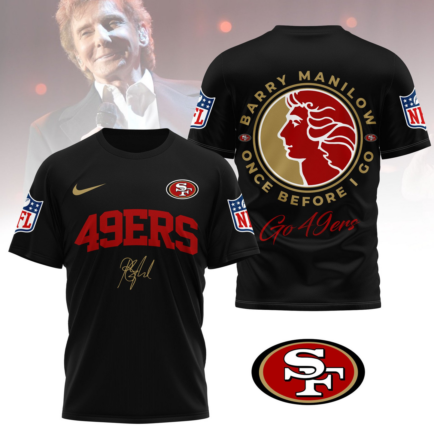 SF49 Premium NFL Barry Manilow Fan Shirt DDT CTND