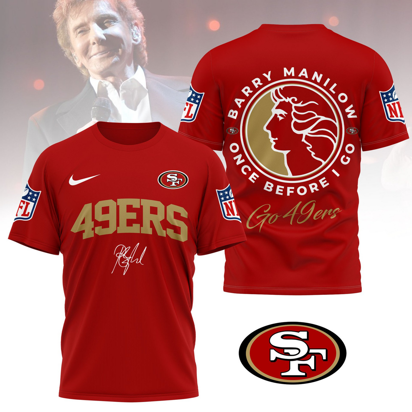 SF49 Premium NFL Barry Manilow Fan Shirt DDT CTND
