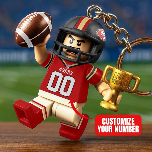 SF49 Premium NFL Lego No. 1 Team Personalized Key Chain DDT NTL