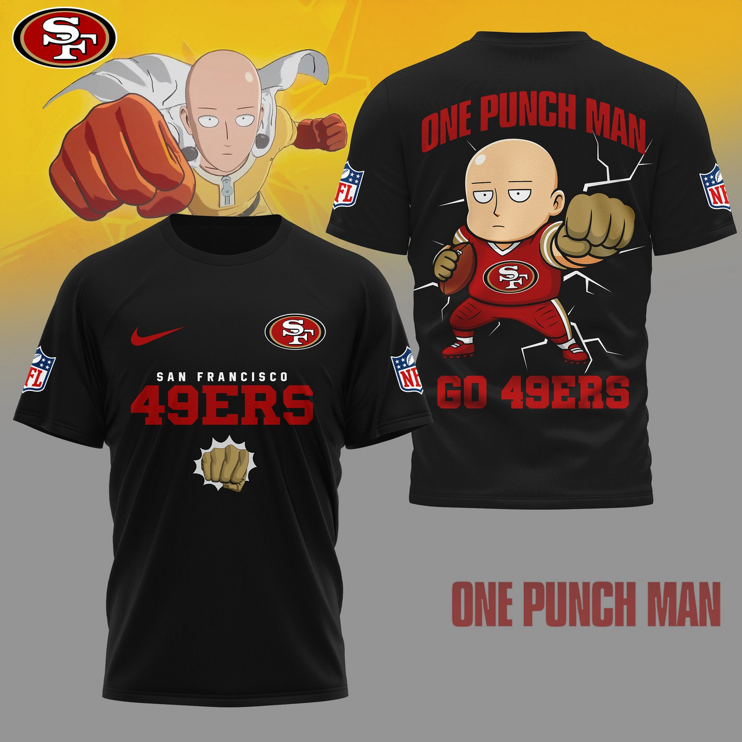 SF49 Premium NFL One Punch Man Fan 3D Shirt DDT NTL