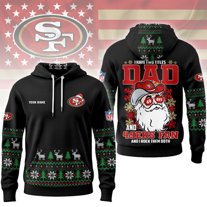 SF49 Premium NFL Personalized Papa Claus Hoodie DDT CTND