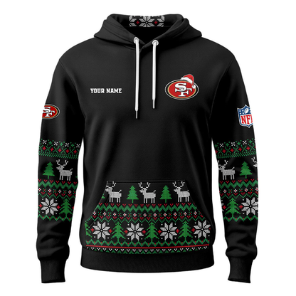SF49 Premium NFL Personalized Papa Claus Hoodie DDT CTND