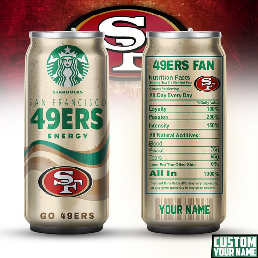 SF49 Premium NFL Starbucks Energy Can Tumbler DDT  NTL