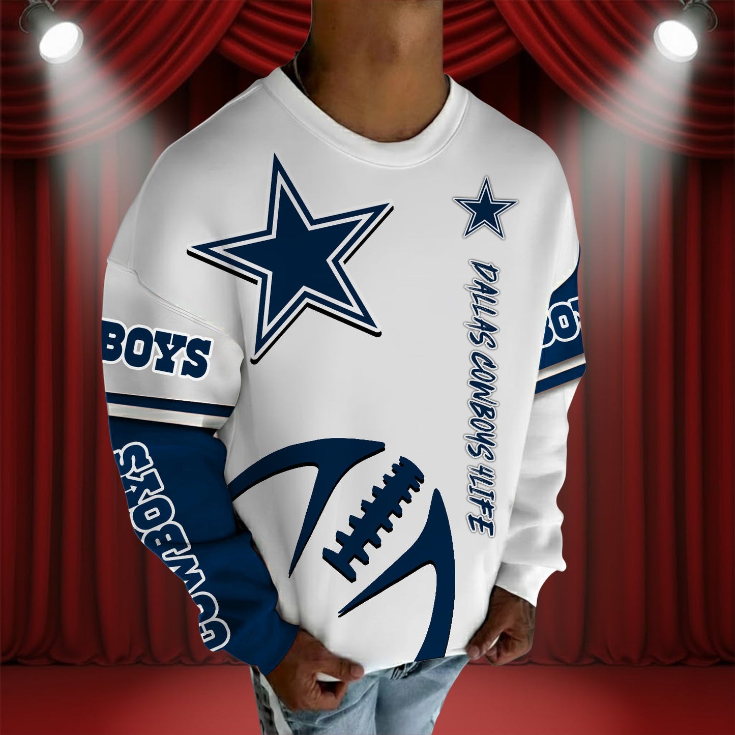 SIGNATURE NFL X DAL Graphic Crew Neck Over Sized Sweatshirt 2025 NDT NHM