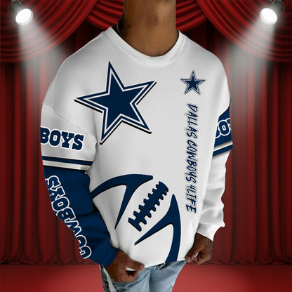 SIGNATURE NFL X DAL Graphic Crew Neck Over Sized Sweatshirt 2025 NDT NHM
