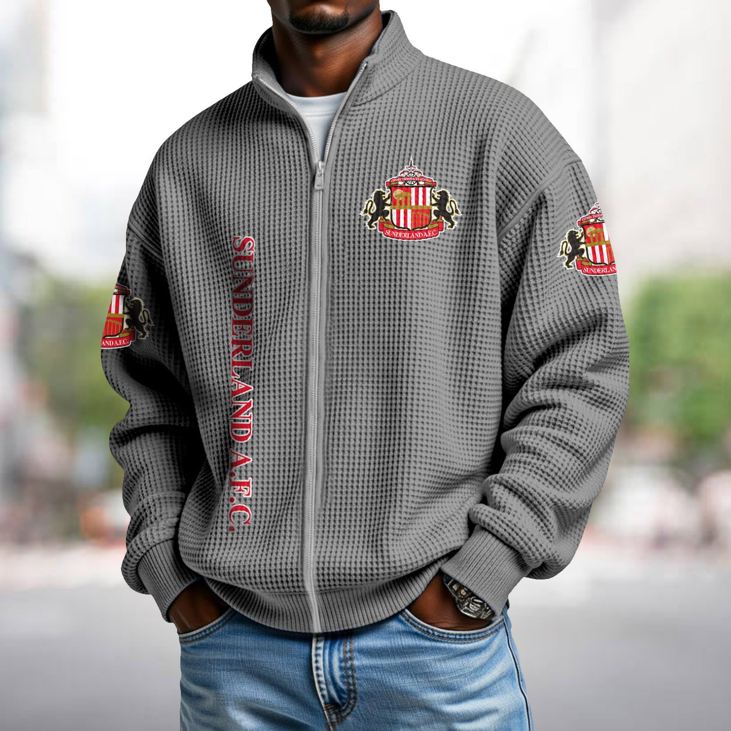 SUN x EPL Waffle Zip Up Sweatshirt DatND DVT