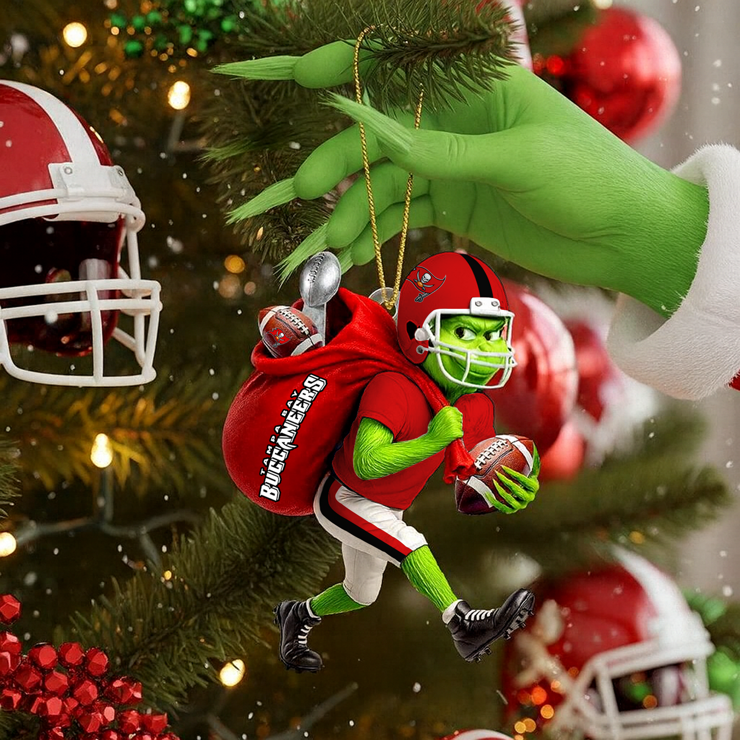 TB x NFL Personalized Grinch Football Christmas DATND TANTD