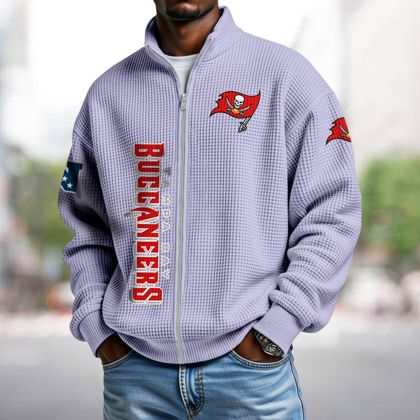 TB x NFL Waffle Zip-Up Sweatshirt DATND TANTD