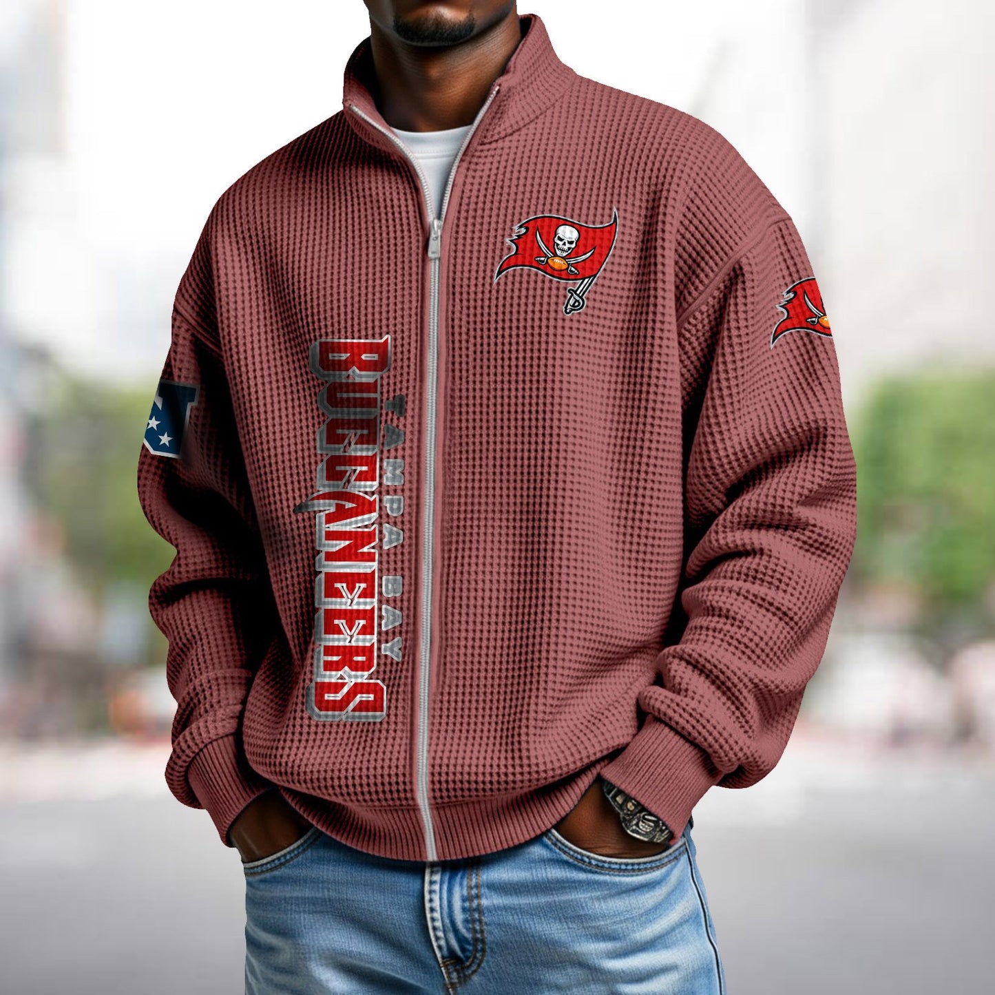 TB x NFL Waffle Zip-Up Sweatshirt DATND TANTD