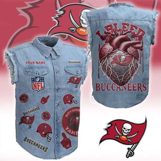 TBB NFL Personalize Sleeveless Denim Jacket For Fan DDT CTND