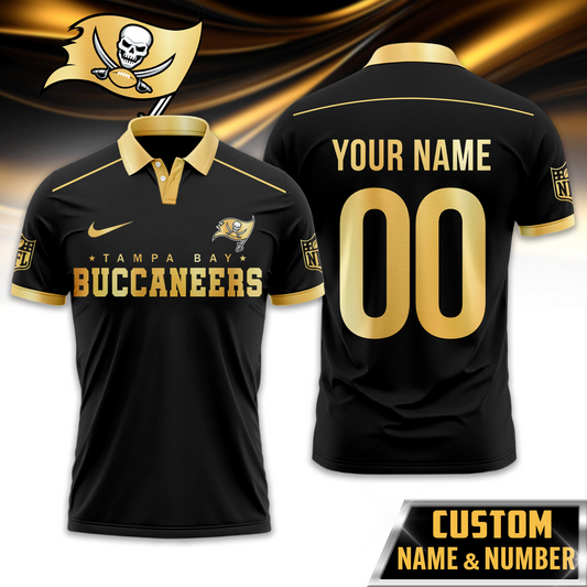 TBB Premium NFL Black And Gold Custom Polo DDT CTND