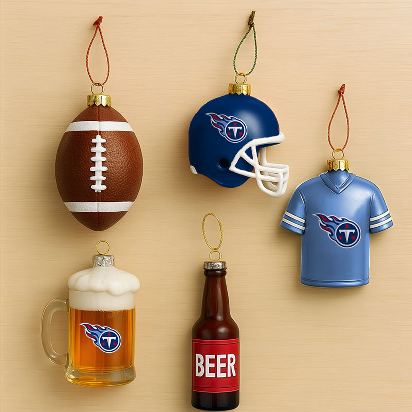 TEN x NFL Football Combo Set 5 Acrylic Ornament For Home Decor DatND DVT
