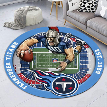 TEN x NFL Luxury 3D Round Rug DatND DVT