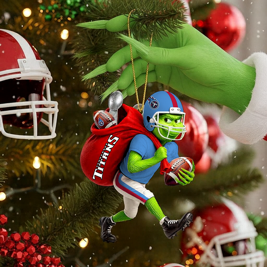 TEN x NFL Personalized Grinch Football Christmas DATND TANTD