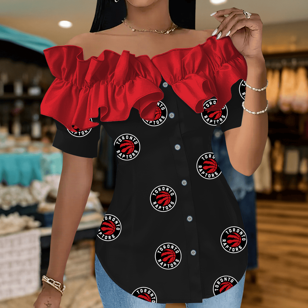 TR Premium NBA Women Ruffle Off-Shoulder Blouse DDT CTND