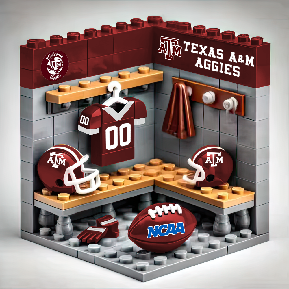Ver.2 NCAA Teams Custom Building Blocks Creative Peripheral Gift Model Toy Mini Changing Room DDT CTND
